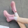 Fashion New Women's Shiny Color Fashion Rain Boots Four Seasons Wearable Water Shoes Ladies Outdoor Waterproof Mid-tube Ankle Boots