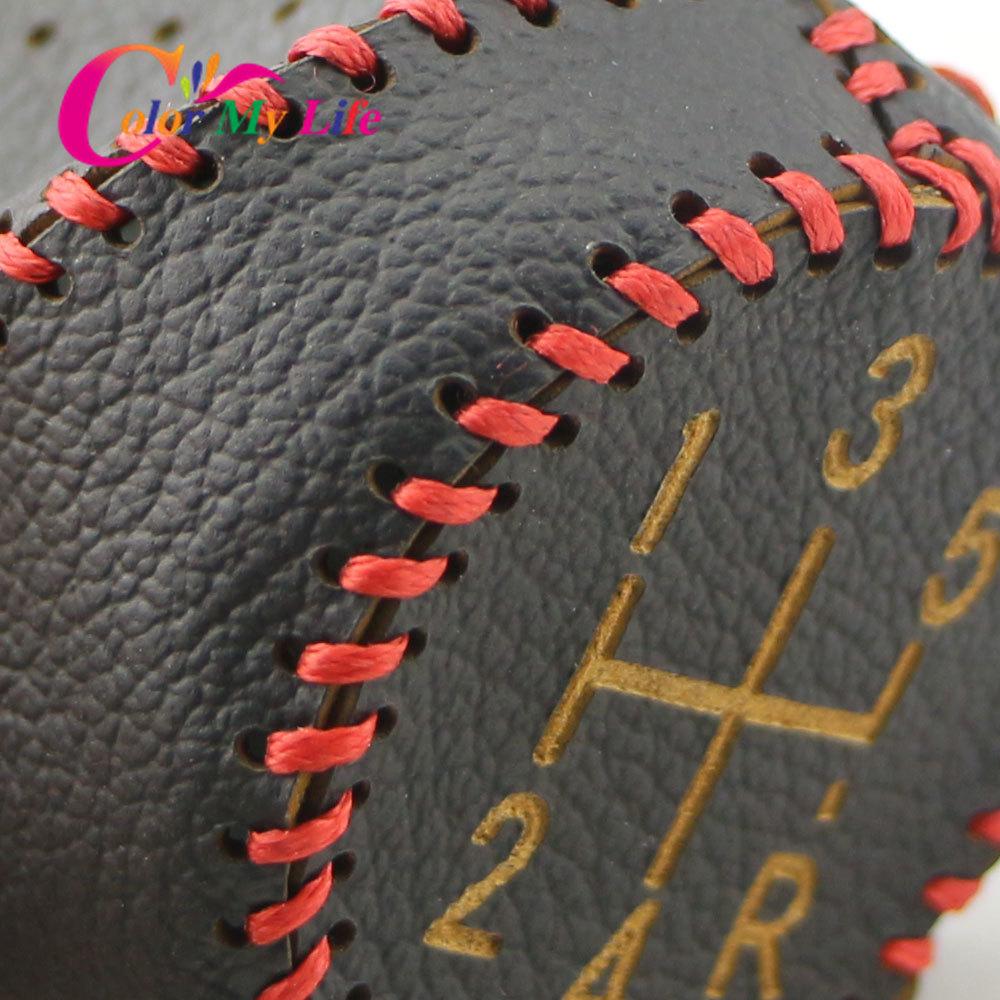 Color My Life Leather 5 6 Speed Car Gear Head Collars for Renault Clio MK3 III Megane MK2 Scenic MK2 Kangoo MT Shift Knob