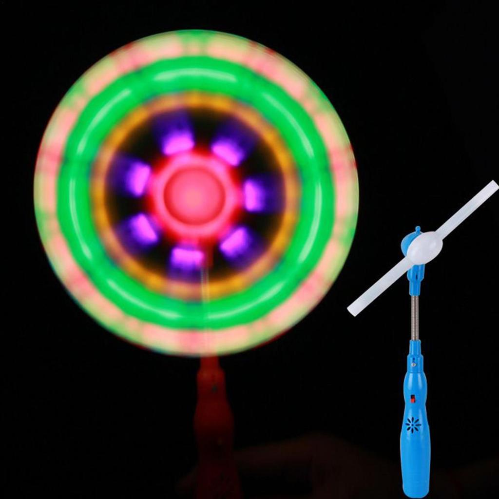 Handheld LED Music Windmill Stick Rainbow Flashing Light Up Rotating Toys Funny Colorful visual effects Plaything for Kids Party