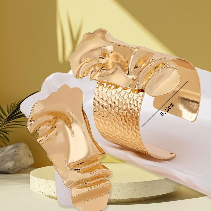 Personalized design sense is long-awaited, half face ring opening bracelet jewelry set women's retro temperament street