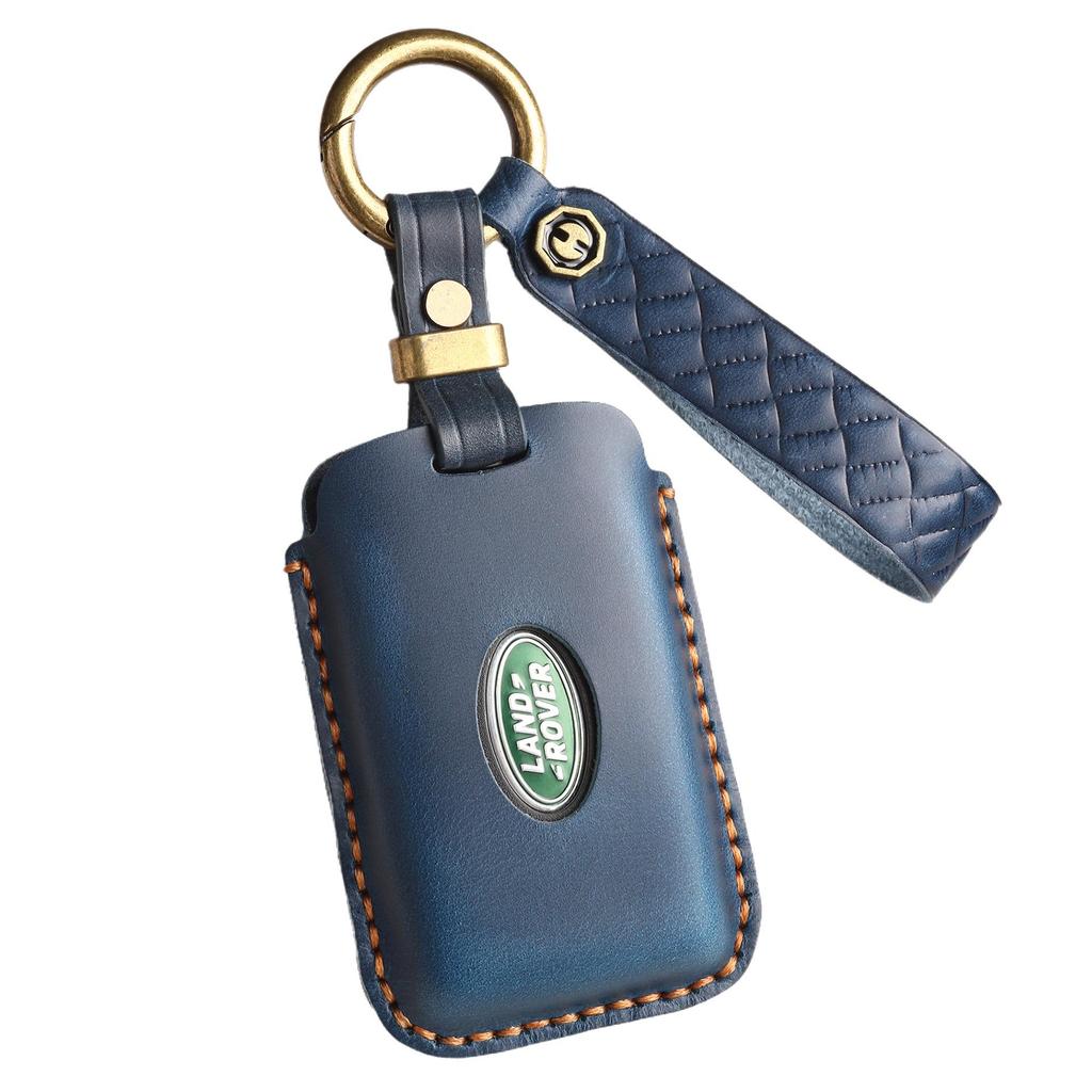 Handmade Vintage Leather Key Cover for Land Rover Range Rover Discovery 5 and Jaguar