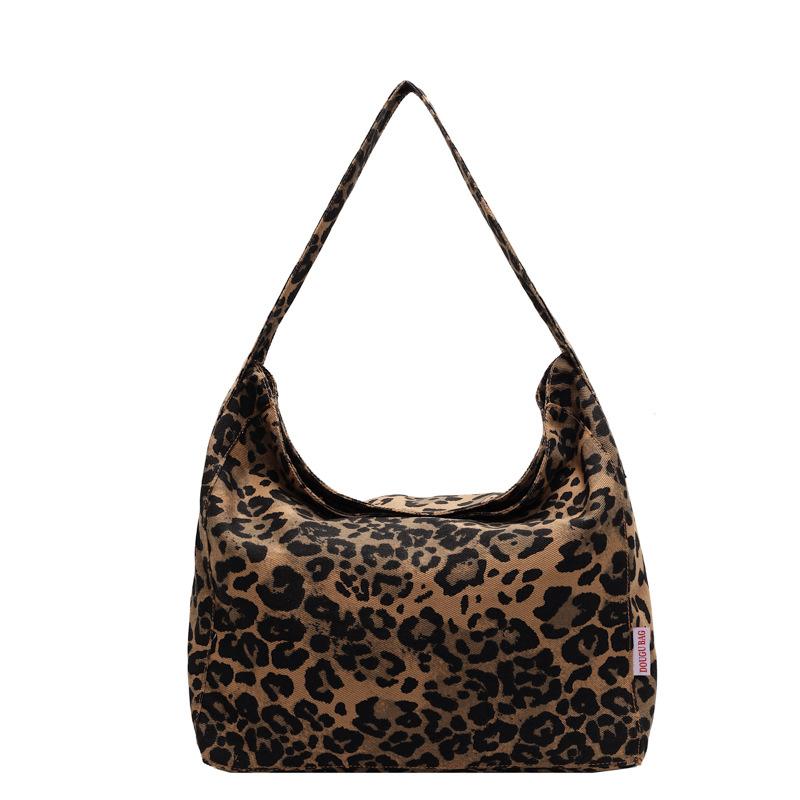 2025 spring new fashionable large-capacity lazy shoulder bag leopard print commuter tote bag leopard print handbag