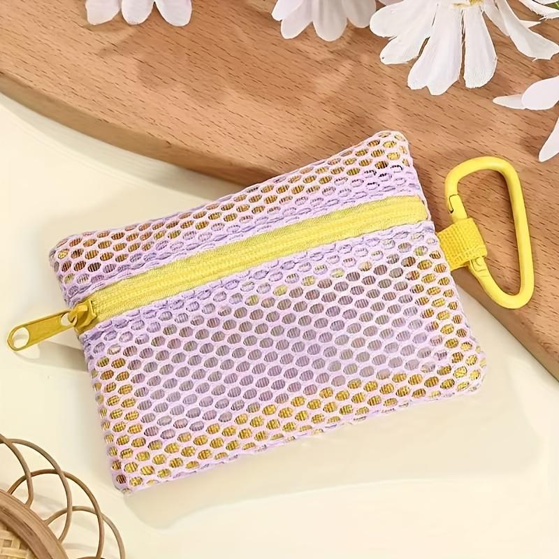 1pc Mini Mesh Zipper Bag Makeup Pouch Available In Multiple Colors, Coin Purse, Small Bag for And Keys, Card Holder, Portable Coin Pouch