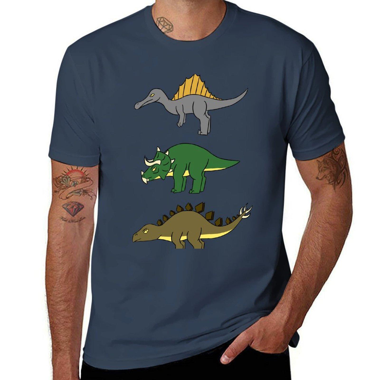 Dinosaurs Tshirt All Match Print Short Sleeve Top S