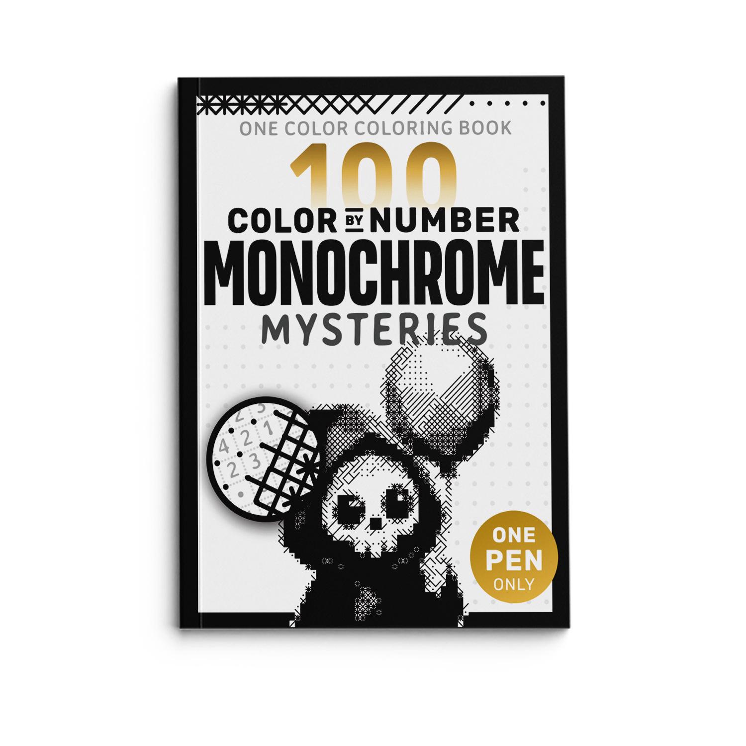 Kríž 100 Farba podľa čísla: Monochromatické záhady HD Pôvodné vydanie