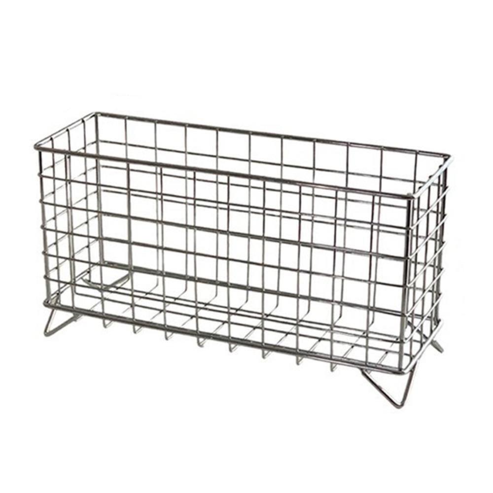 Simple Iron Art Desktop Storage Basket Mesh Rectangular Cosmetic Organizer Universal Large Capacity Storage Case Office Desktop