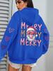 Santa Claus Print Women's Hoodie with Pocket - Casual Streetwear