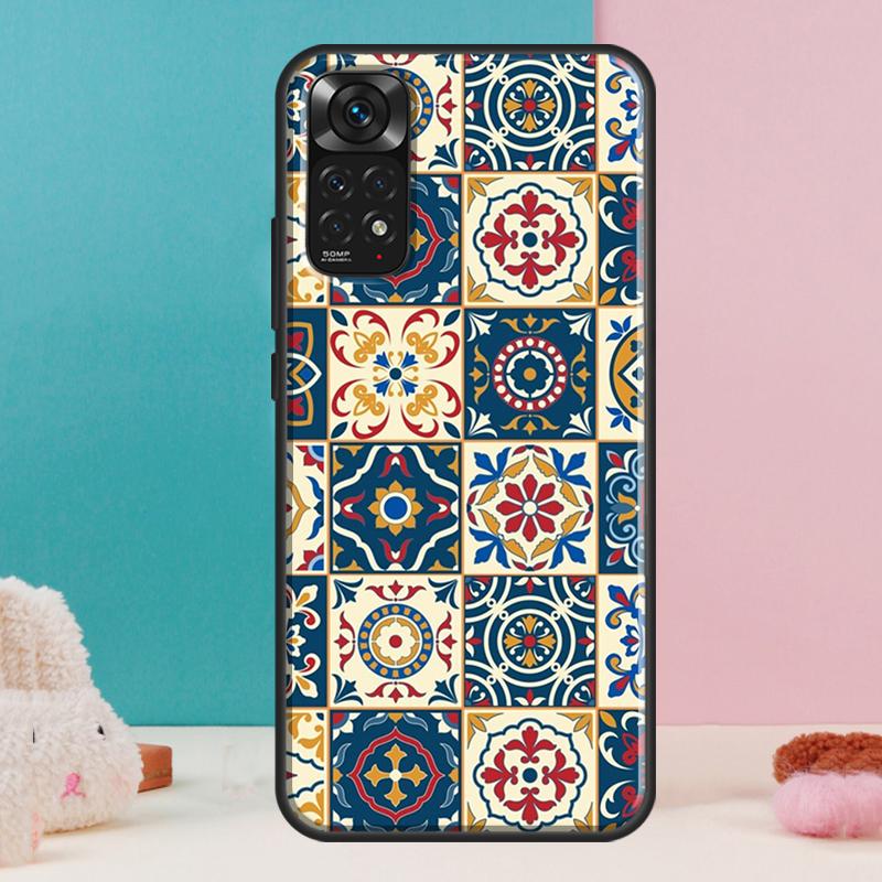 Moroccan Tile Case For Xiaomi Redmi Note 13 Pro 14 12 11 9 10 9S 10S 11S 12S Redmi 14C 13C 10C 12C Cover