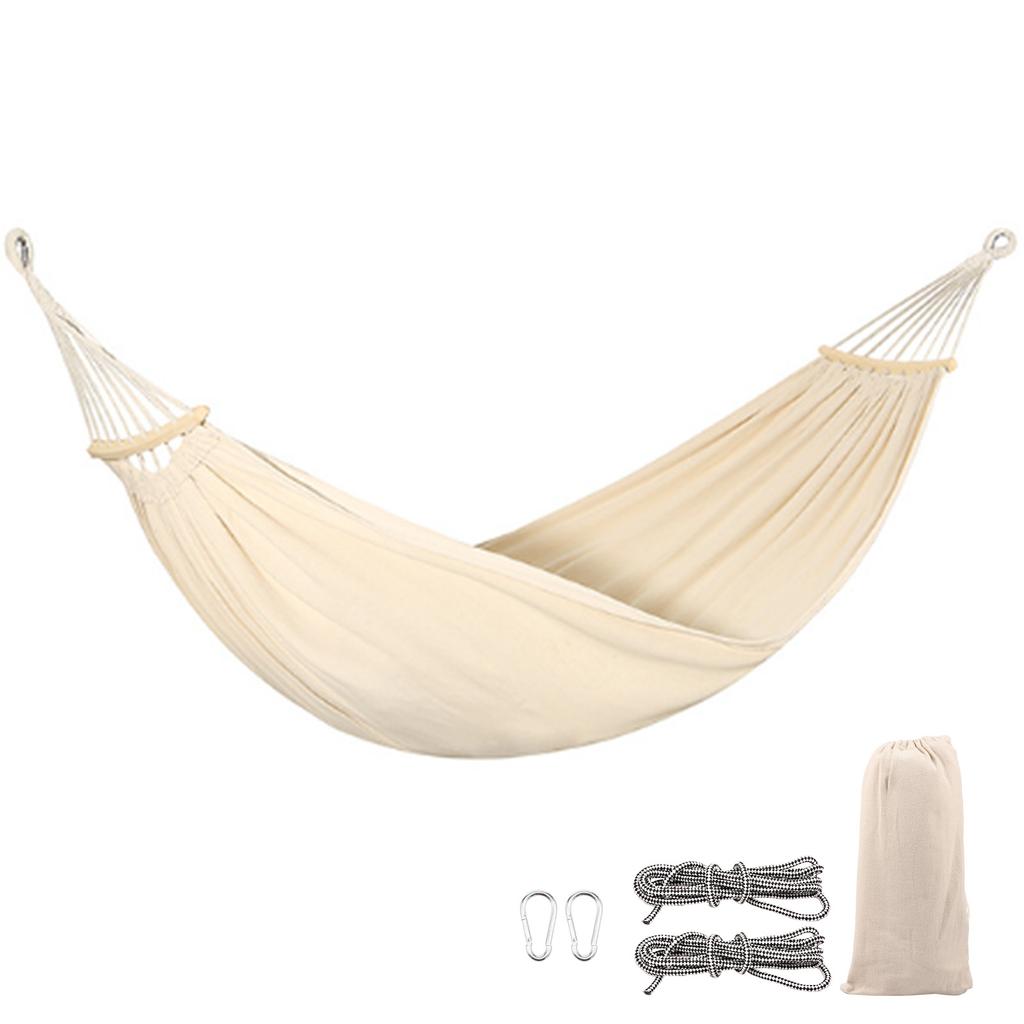 Outdoor Hammock Camping Swing Large Canvas Three Person Hammock Portable for Picnic Beach Backyard Balcony Patio