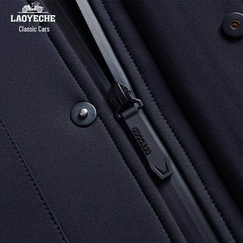 LAOYECHE Men's Mid-Length Padded Winter Jacket with Detachable Fur Collar