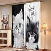 2 Pieces, Cute Black and White Cat Curtains - Semi Blackout - Suitable for Living Room, Bedroom, Kitchen, Home Decoration