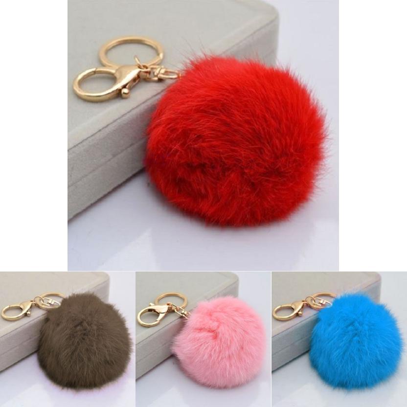 Charmantes Weiches Niedliches Kaninchenfell Pompom Schlüsselanhänger Für Handys Und Handtaschen