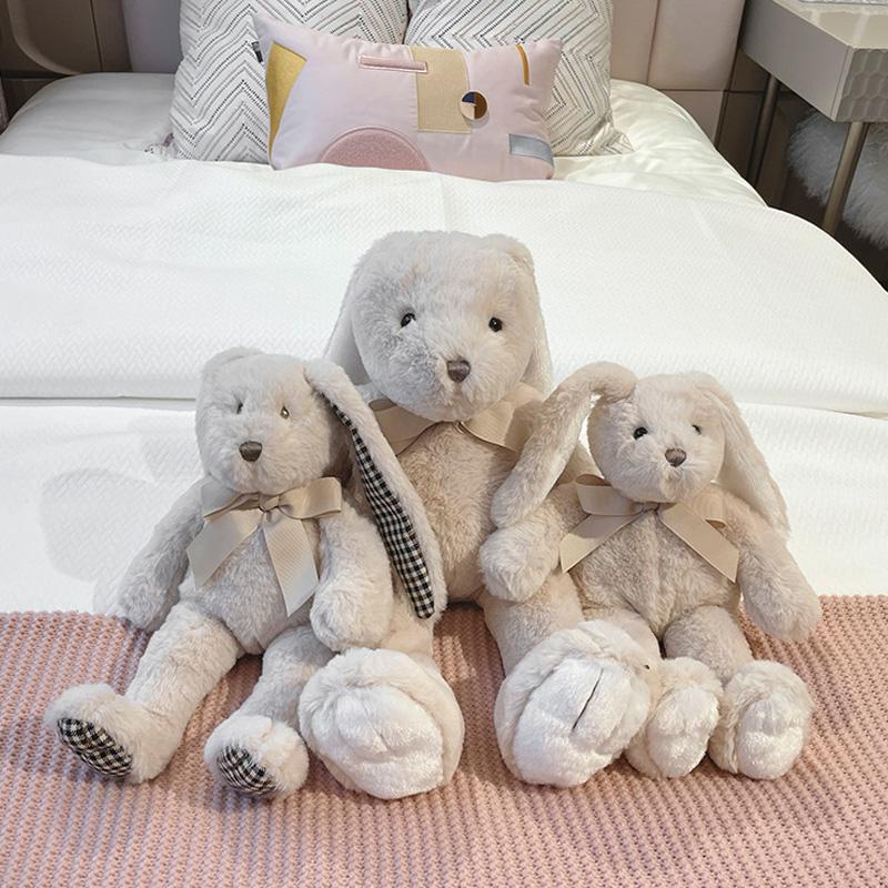 Niedliches Lop-Kaninchen-Plüschtier, weich ausgestopftes Häschen mit langen Ohren, Puppe, lustiger Schlafgefährte des Babys, zarte Heimdekoration, Kindergeschenke