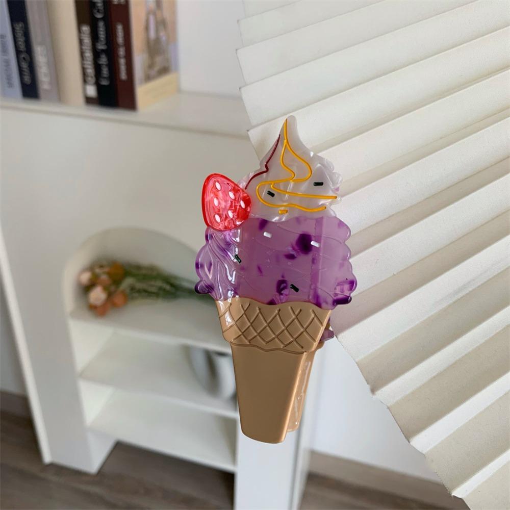 Watermelon Fruit Cone Hair Claw Popsicle Acetic Acid Shark Grab Ice Cream Hair Claw  Travel