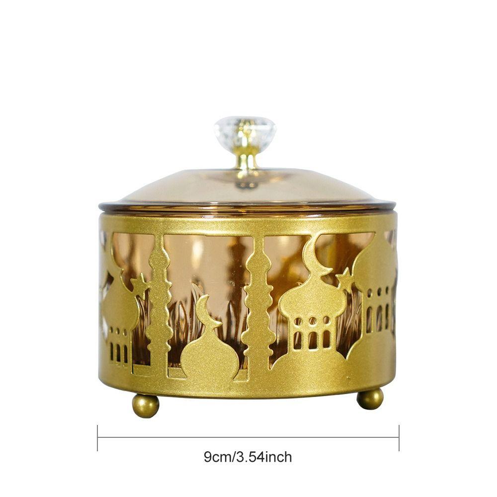 Gold Eid Snack Storage Tray Islamic Candy Plate Gift Ramadan Food Tray  Ramadan Decoration
