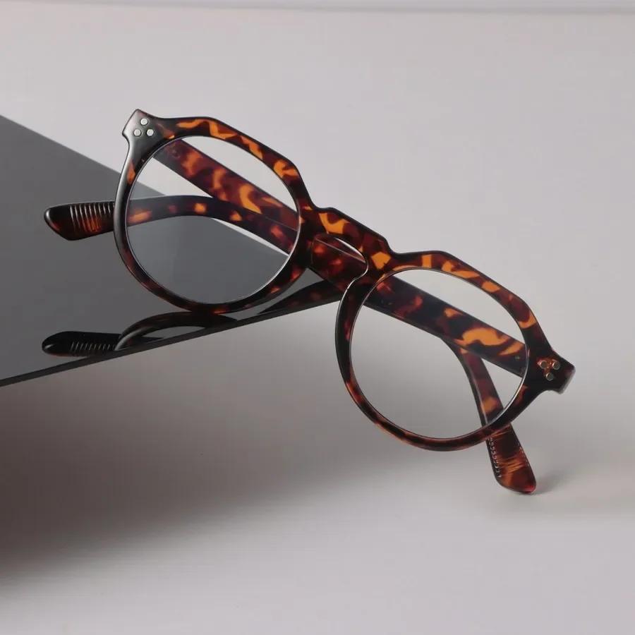 Trendige Runde Brille Damen Herren Minimalistisch Transparente Brille Retro Klarer Linsenrahmen Brille Oculos