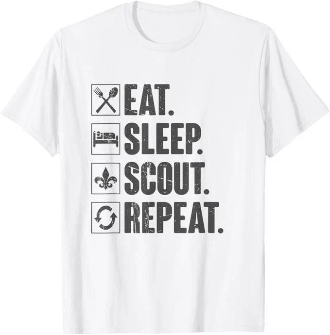 Eat Sleep Scout Repeat - Funny Scouting Lover vintage T-Shirt S