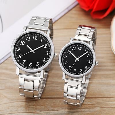 Women'S Steel Belt Men'S And Women'S Couple Watches, A Pair Of Gift Watches