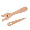 2Pcs Wooden Lucet Fork Kit Eye Needle Design Braided Craft Tools  For Bracelet Making