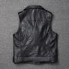 Chinesische Größe Echtes Kuh Leder Weste Gürtel Motorrad Weste Für Männer Biker Weste Slim Fit Rindsleder Leder Jacken Ärmellose Frühling Herbst