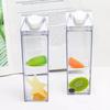 Plastic Clear Milk Carton Shaped Water Bottles 500ml Portable Drinking Sports Milk Cups Water Bottle With Lid Large Capacity YA017