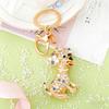 Keychain Pendant Rhinestones-Encrusted Cartoon Puppy Charm Key Chain Strong Lobster Clasp Key Holder Bags Car Decoration