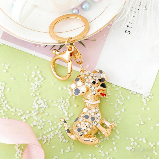 Keychain Pendant Rhinestones-Encrusted Cartoon Puppy Charm Key Chain Strong Lobster Clasp Key Holder Bags Car Decoration