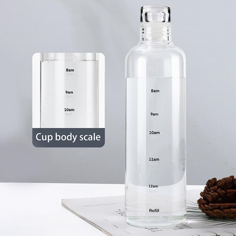 Newest Water Cup Sport Water Bottle With Time Scale Couple Plastic Portable Water Container Anti-Drop Outdoor Water Bottle