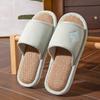 Home linen slippers women's summer indoor floor silent non-slip couple home cotton linen spring autumn sandals men's four seasons