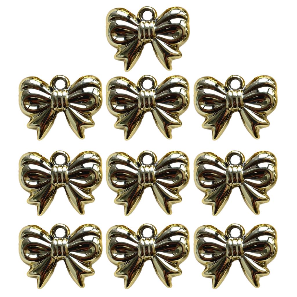 Pack of 10 Bowknot Jewelry Charm Bowknot Jewelry Pendant Jewelry Making Findings Acrylic Alloy Material Jewelry Parts