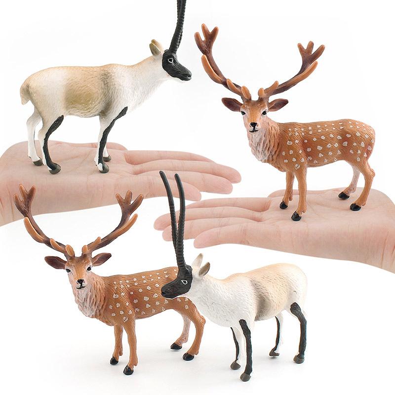 Simulation Forest Animal Model Tibetan Antelope Sika Deer Children'S Science And Education Cognitive Ornament Static Figure Toy