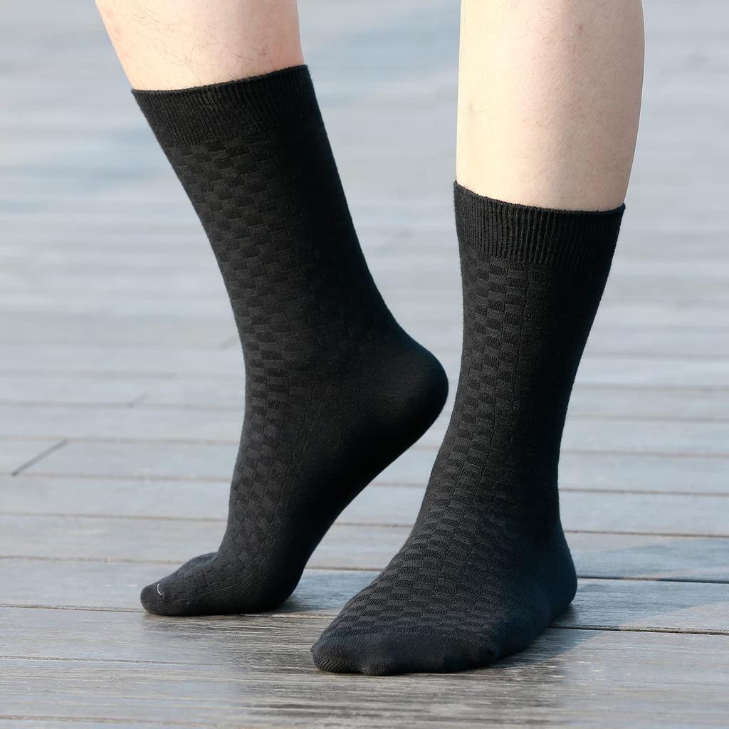 Business Formal Suit Calf High Quality Suitable for Set of 5 [YUEDGE] Men's Socks, Socks, Breathable, Non-Sweaty, Grey, Cotton, Men, 23-25cm,