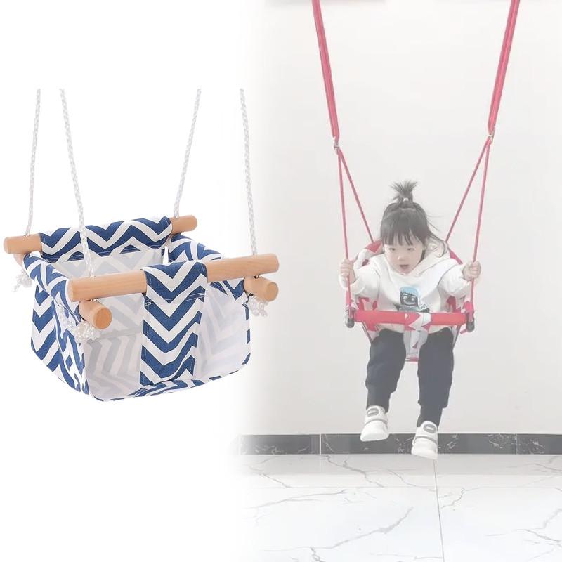 Baby Swing Indoor Outdoor With Cotton Linen Material For Toddler Development