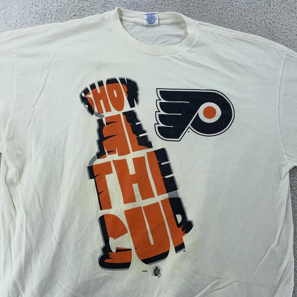 Vintage Philadelphia Flyers Starter T-Shirt Mens 2XL NHL Hockey Stanley Cup 90s