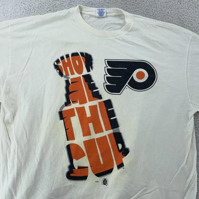 Vintage Philadelphia Flyers Starter T-skjorte Herre 2XL NHL Hockey Stanley Cup 90-tallet