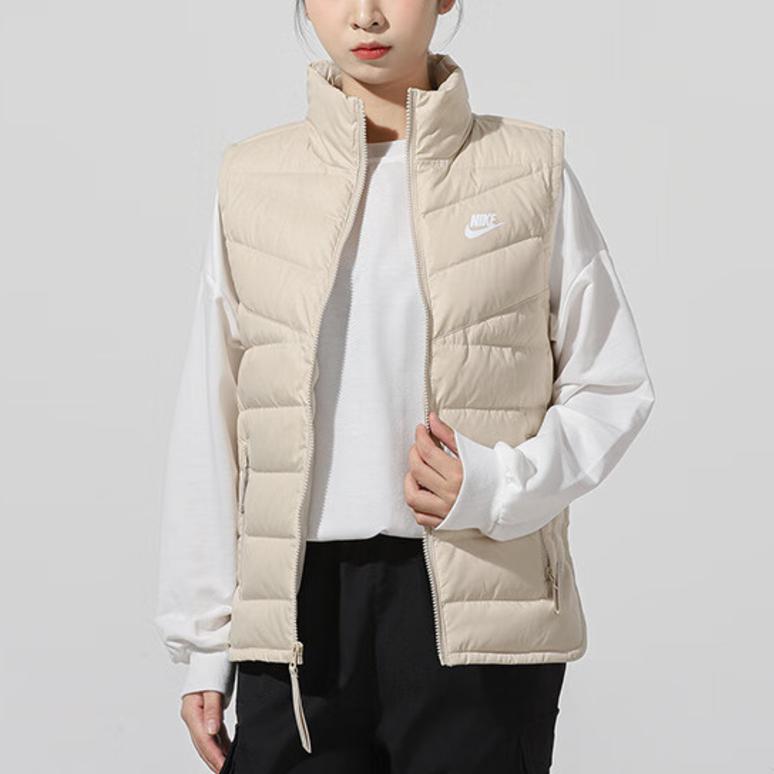 Nike Logo Warm Stand Collar Down Vest Women Vests Off-White DH4078-206