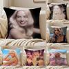 MMargot Robbie Cushion Cover Pillowcase Antidustmite Invisible Zipper Short Plush Sofa Cushion