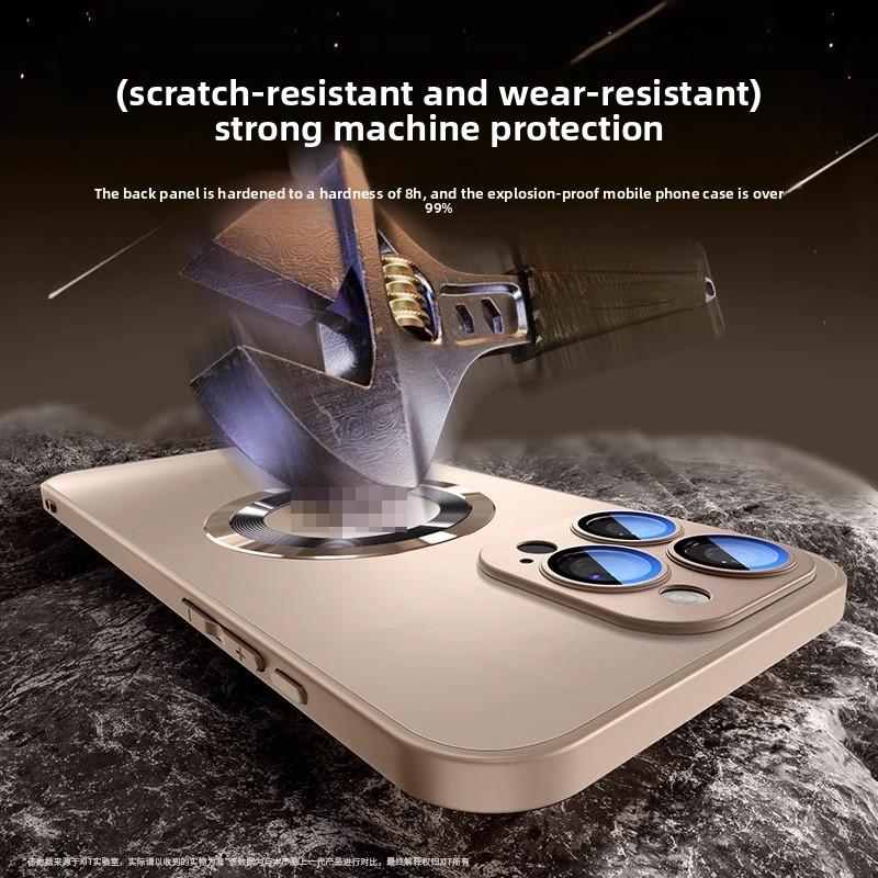 15 For Iphone Pro Matte Glass Magnetic Case With Shockproof Antiindentation