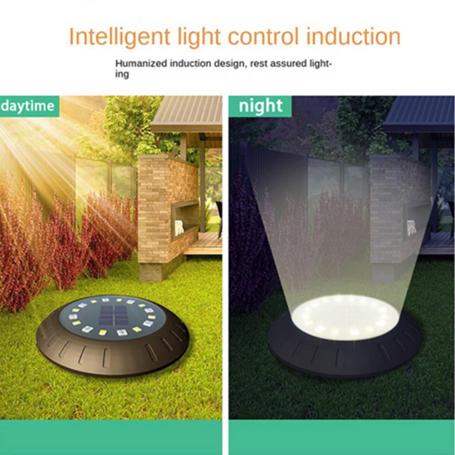 16EDs Solar Powered Under Ground Colorful Lamps Outdoor Waterproof Garden Landscape Lighting for Yard Deck Lawn Patio Pathway