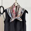 62Cm Real Wool & Silk Square Scarf High-End Double-Sided Prined Square Scarf Shawls Women Luxury Silk Scarves