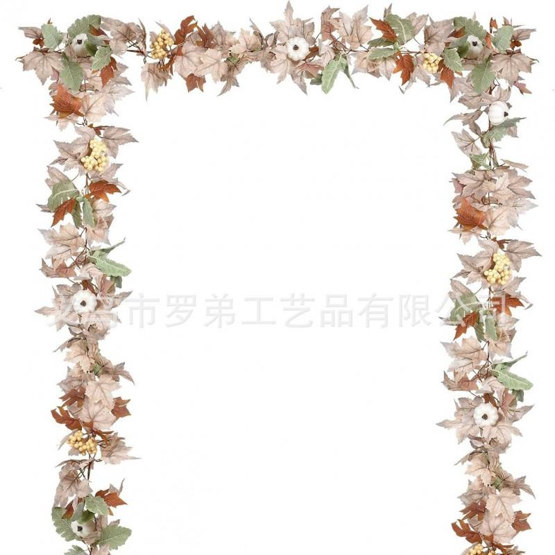 Harvest Wreath With Pumpkins Berries Vine Circle Halloween Thanksgiving Door Decor