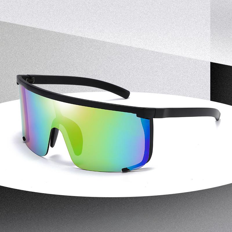Non-polarized Fashion Integrated Design Large Frame Anti Blue Light Sunglasses Men Women Outdoor Sports Riding Wind Resistant Protection Eyeglasses