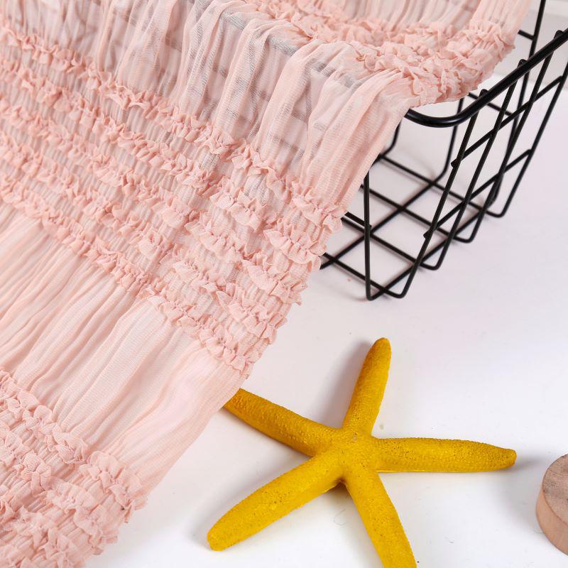 Women's Chiffon Crochet Striped Pleated Wedding & Evening Gown