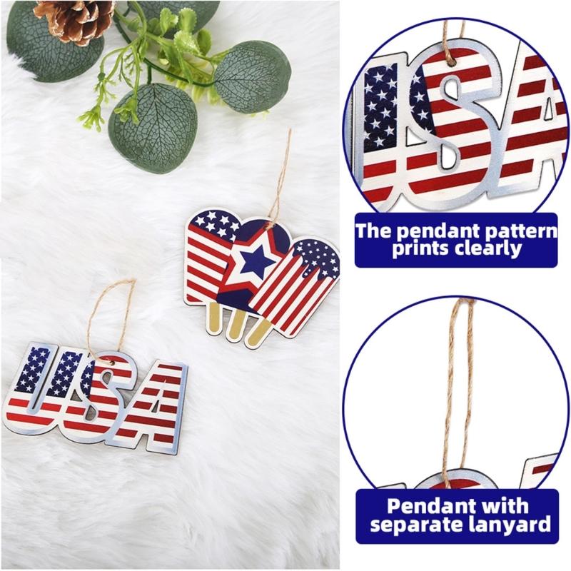 9PCS Independence Day Star Hangings Decorative Ornament Perfect for Enhancing Holidays Spirit in Homes and Party Venues