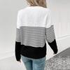 YYFS Women's Fashion Casual Fall Winter Stripe Print Long Sleeve O Neck Sweaters