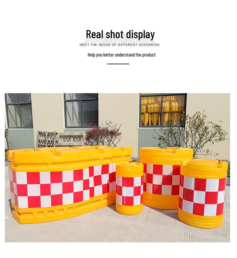 Red Plastic Double-Hole Anti-Collision Water-Filled Road Barrier for Construction and Maintenance Sites