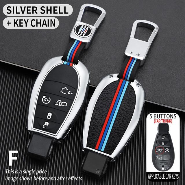 Zinc Alloy Car Key Case Cover Fob Shell for Chrysler 300c for Jeep Commende for Dodge Durango Ram Grand Caravan Town Country
