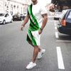Abito stampato da uomo casual da uomo, maglietta oversize, pantaloncini da spiaggia, abbigliamento sportivo, scollo rotondo, abbigliamento sportivo, completo