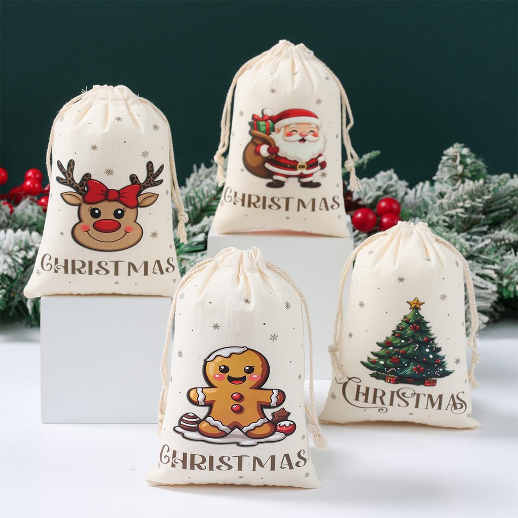 Christmas Gift Bags Merry Christmas Decorations for Home 2025 Xmas Gifts Candy Cookie Packaging Bags Navidad Natal New Year 2026