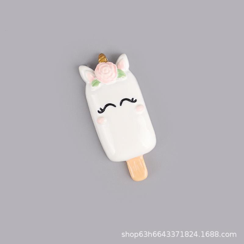Simulation Resin Accessories Ice Cream Cabinet Cartoon Animal Popsicle Diy Jewelry Accessories Materials Children'S Play House Toys